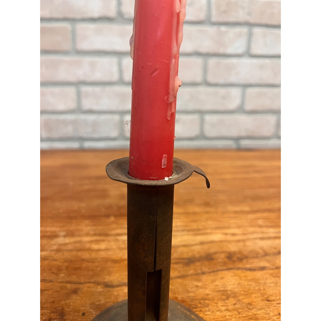 Antique Primitive Hog Scraper Styled Push-Up Candle Stick Mid to Late 1800s