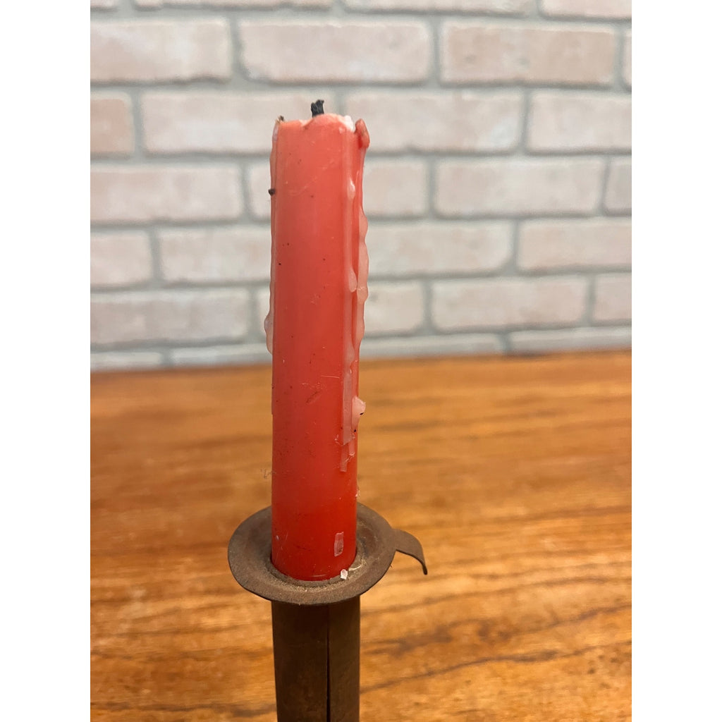 Antique Primitive Hog Scraper Styled Push-Up Candle Stick Mid to Late 1800s