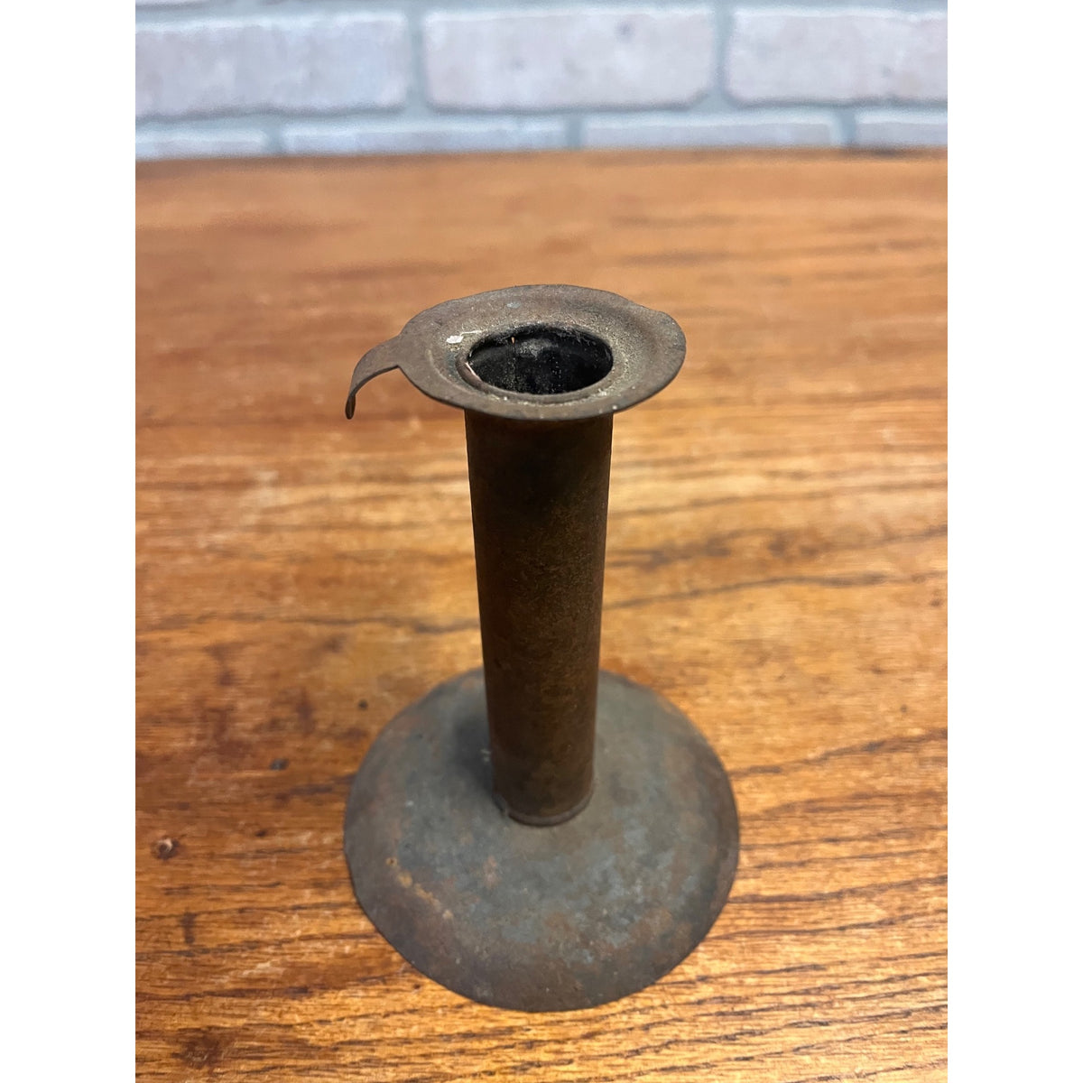 Antique Primitive Hog Scraper Styled Push-Up Candle Stick Mid to Late 1800s