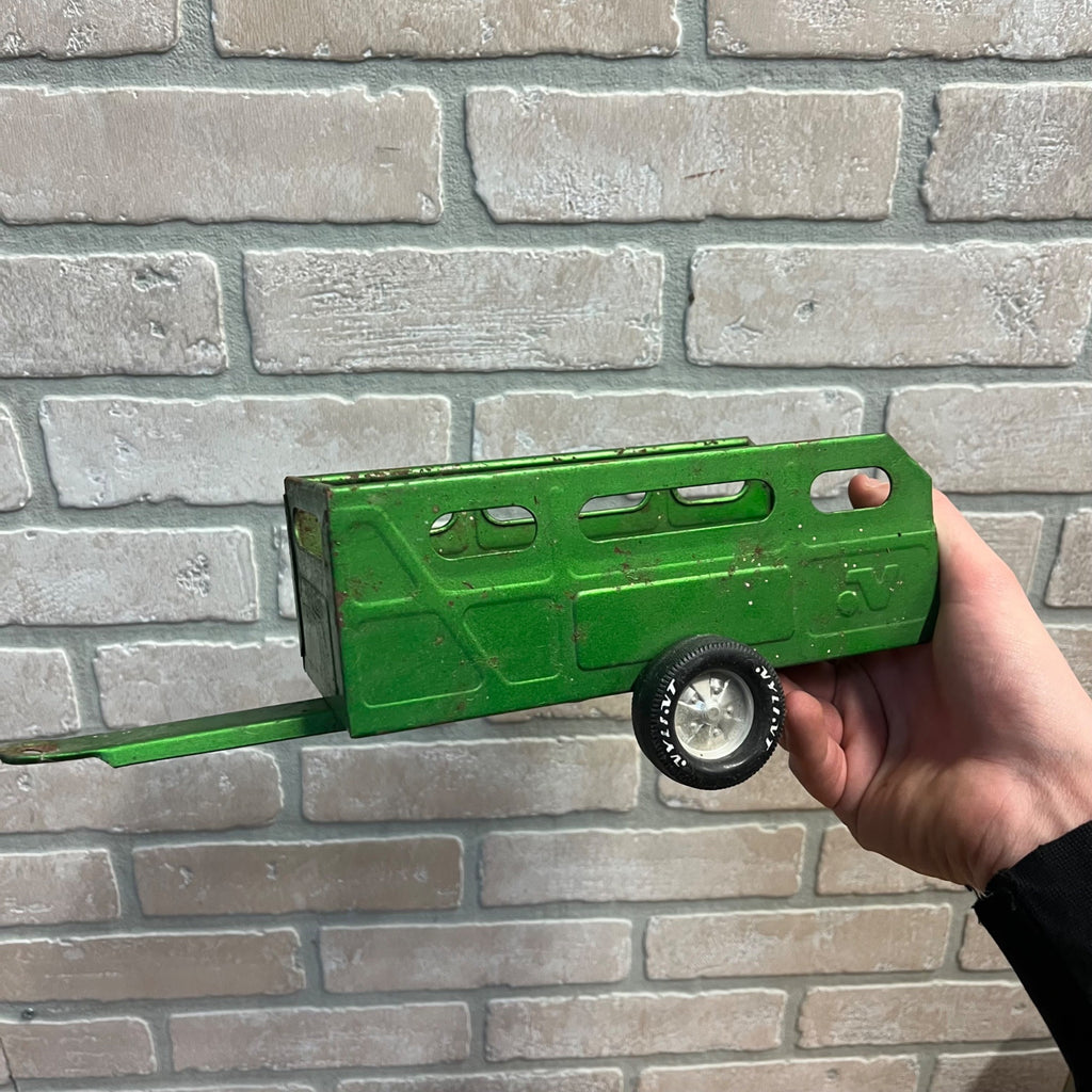 Vintage Nylint Utility Trailer Green Pressed Steel Farm Cattle