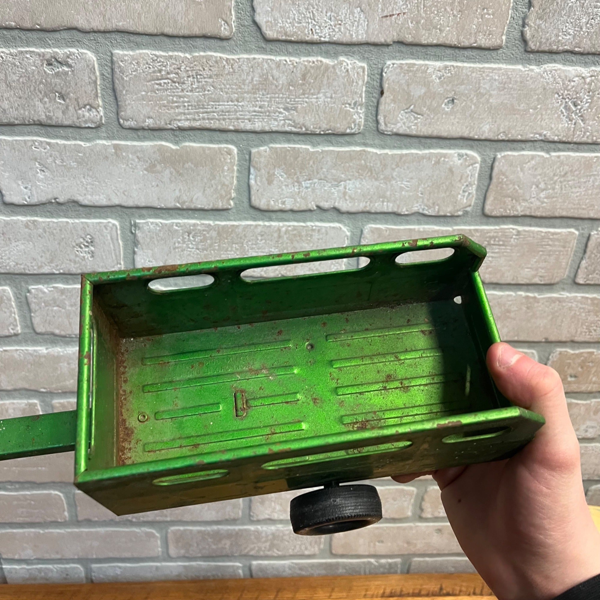 Vintage Nylint Utility Trailer Green Pressed Steel Farm Cattle