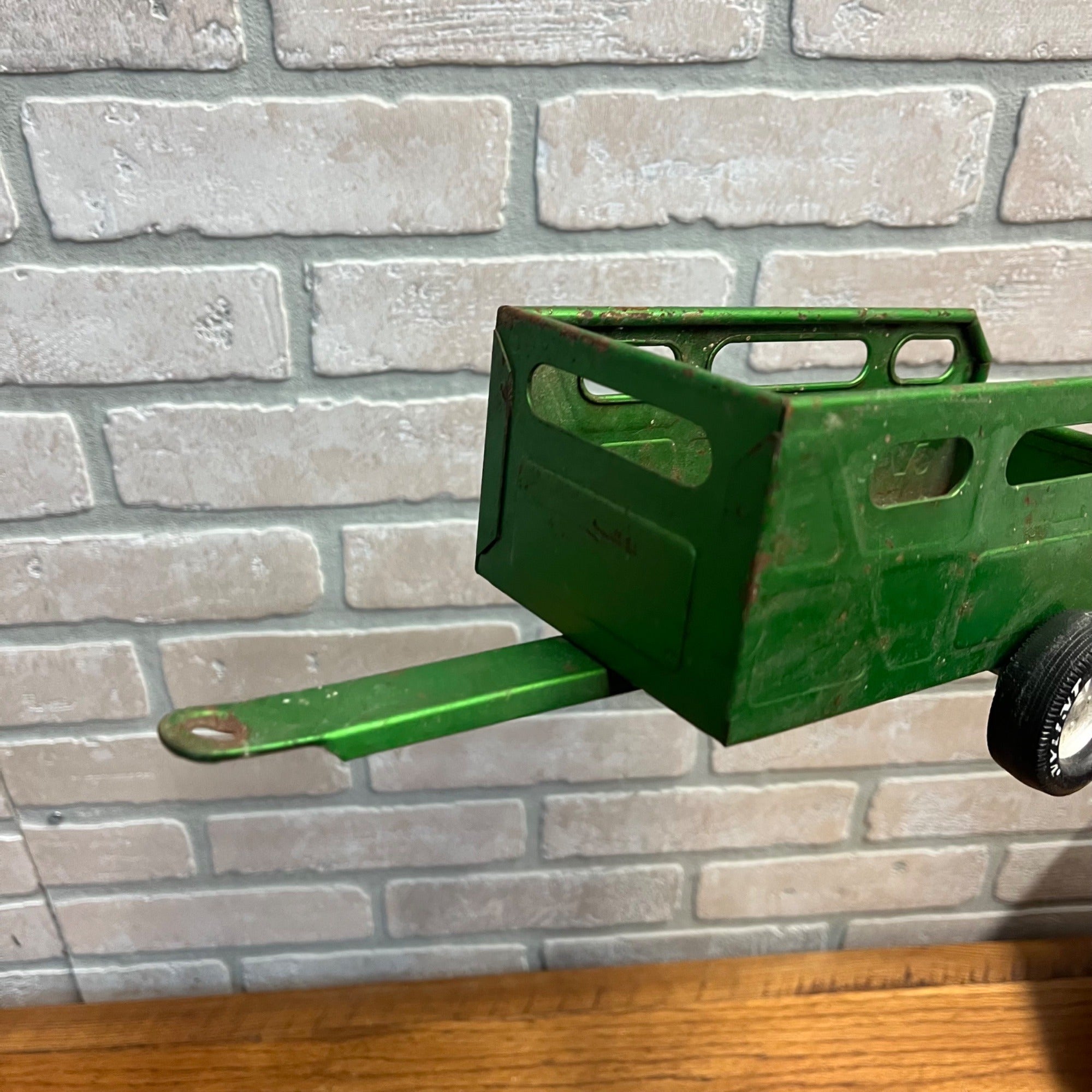 Vintage Nylint Utility Trailer Green Pressed Steel Farm Cattle