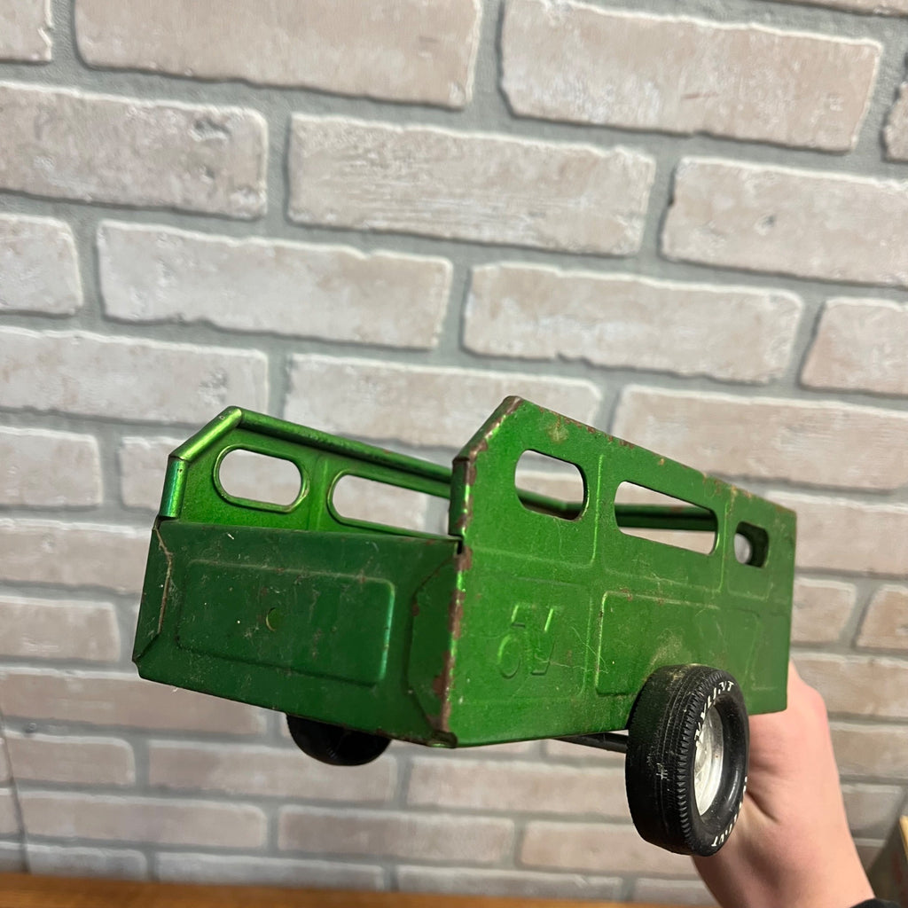 Vintage Nylint Utility Trailer Green Pressed Steel Farm Cattle