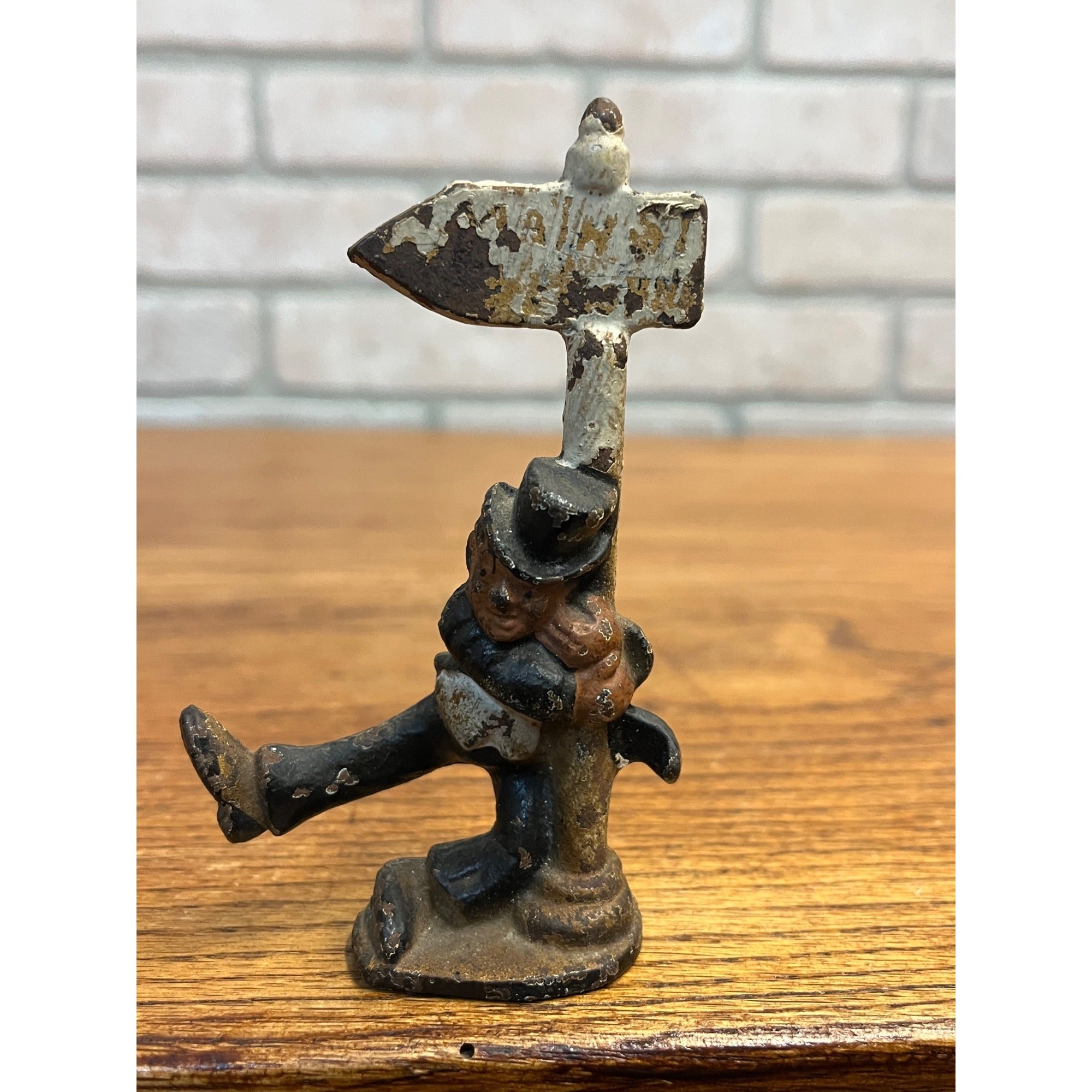 Antique Vintage Drunken Man Hobo Cast Iron Bottle Opener Street Sign John Wright