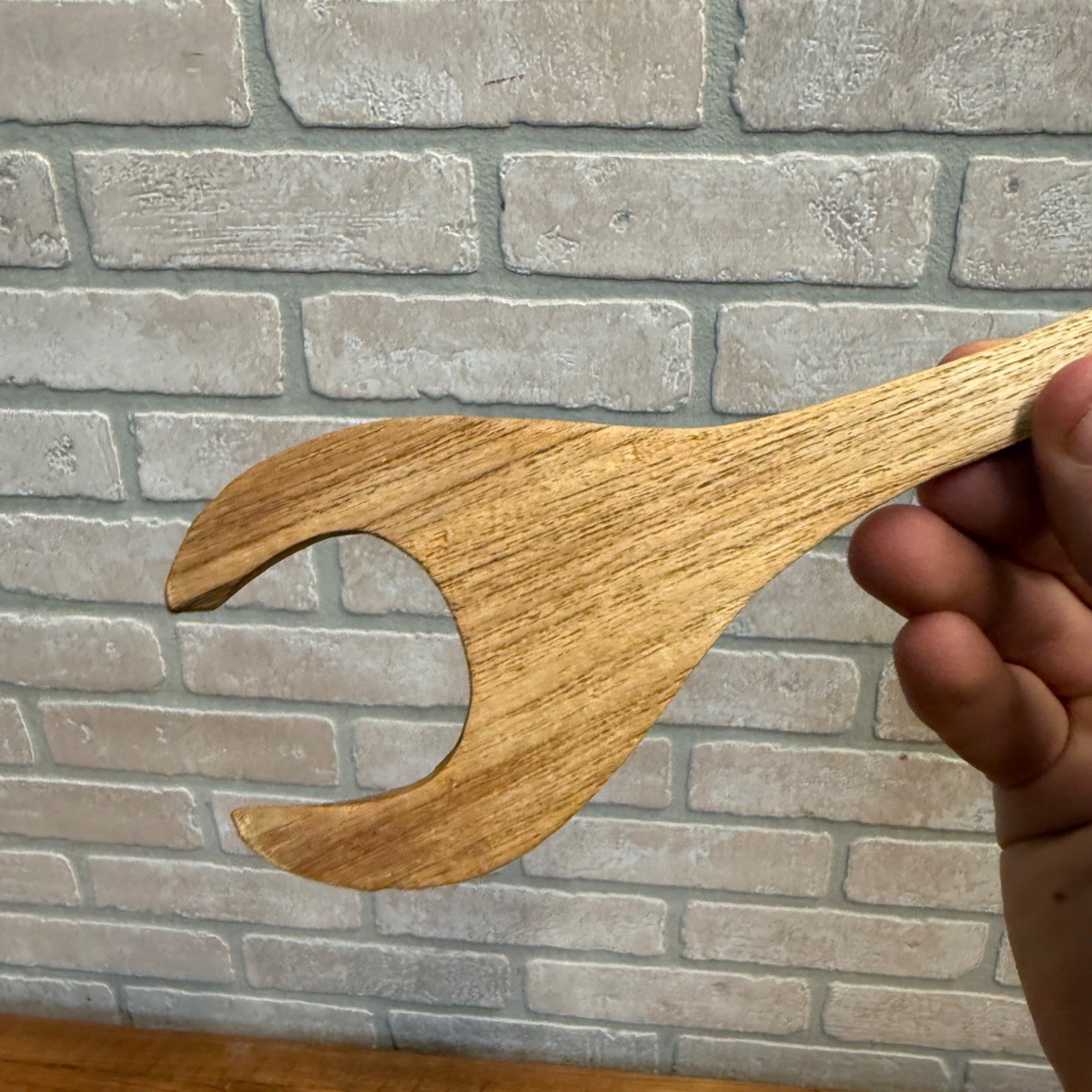 Vintage Wooden Kitchen Utensil Oven Rack Pull or Open-Ended Risotto Spoon Primitive Decor