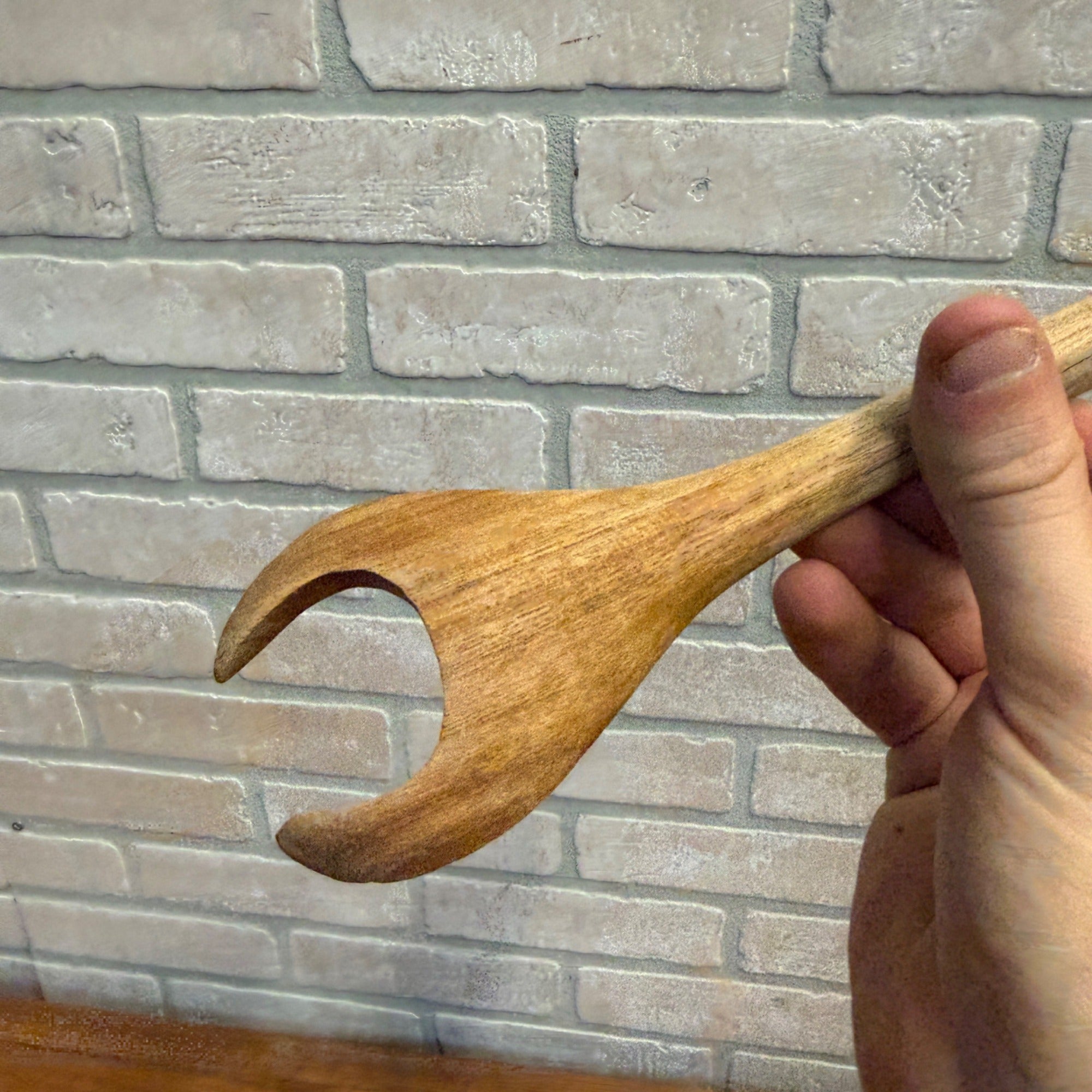 Vintage Wooden Kitchen Utensil Oven Rack Pull or Open-Ended Risotto Spoon Primitive Decor