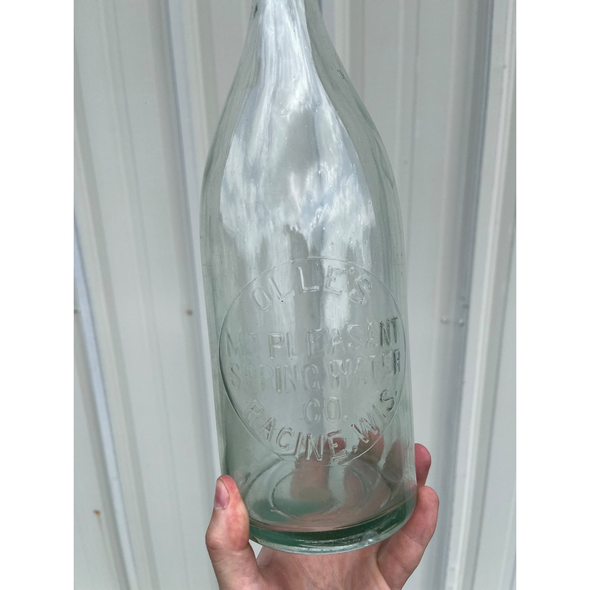 Very Rare Racine WI Olle’s Mt. Pleasant Spring Water Half Gallon Bottle Blob Top