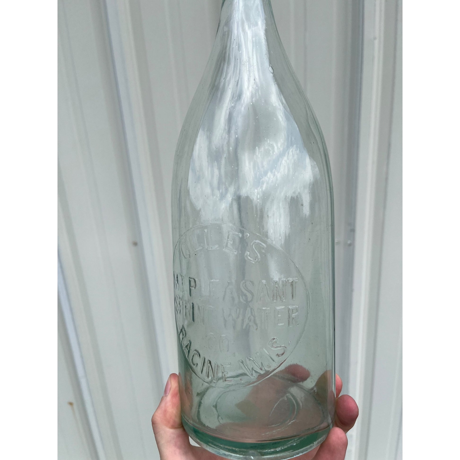 Very Rare Racine WI Olle’s Mt. Pleasant Spring Water Half Gallon Bottle Blob Top