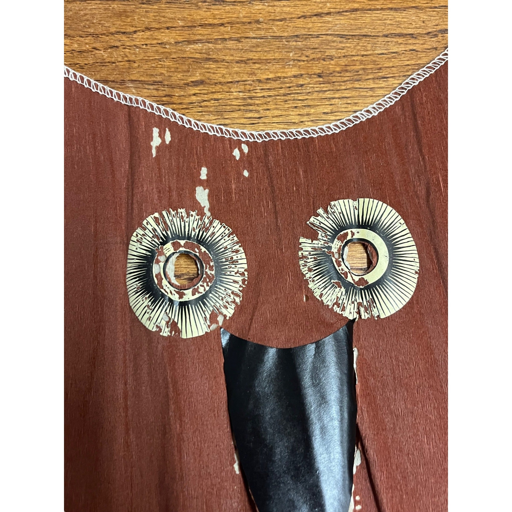 SCARCE Vintage 1920s Dennison Halloween Crepe Tissue Paper Owl Costume Mask