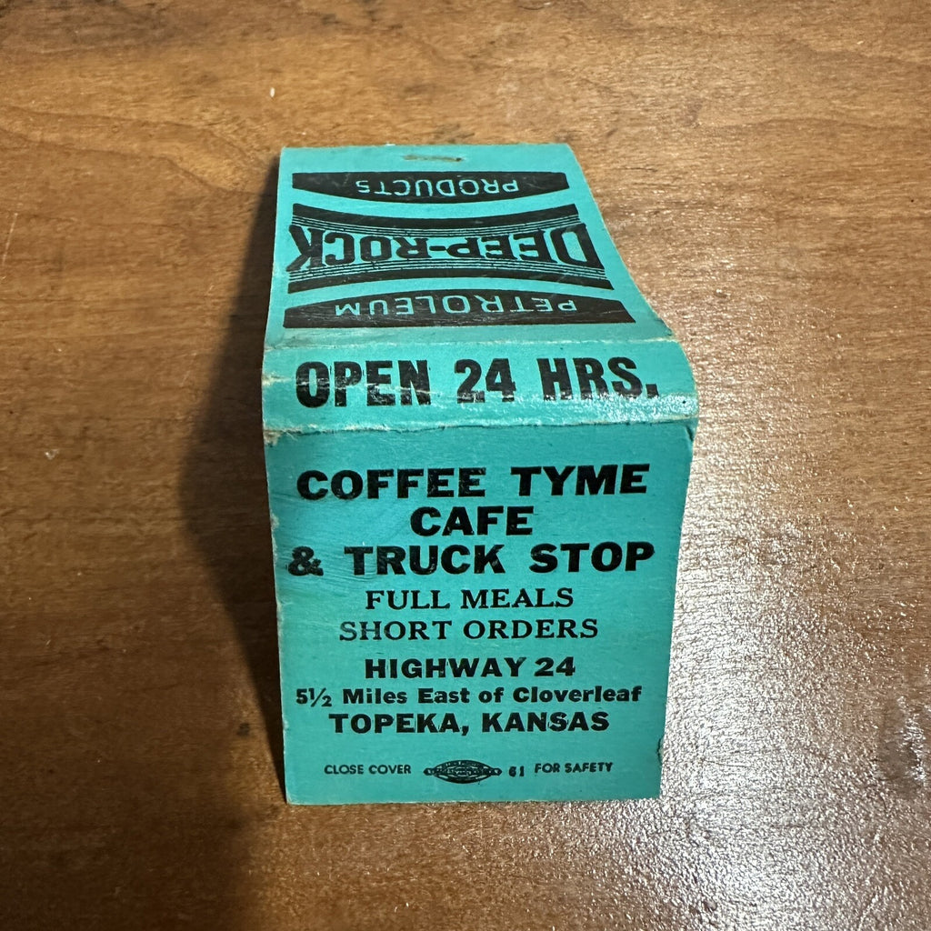 Vintage Coffee Tyme Cafe Truck Stop Topeka Kansas Advertising Matchbook