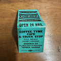 Vintage Coffee Tyme Cafe Truck Stop Topeka Kansas Advertising Matchbook