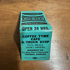 Vintage Coffee Tyme Cafe Truck Stop Topeka Kansas Advertising Matchbook