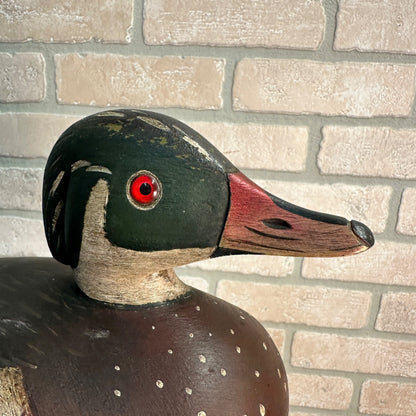 Elmer Crowell Style Wood Duck Wooden Decoy Ornate Detailed Beautiful Goldbury