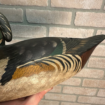 Elmer Crowell Style Wood Duck Wooden Decoy Ornate Detailed Beautiful Goldbury