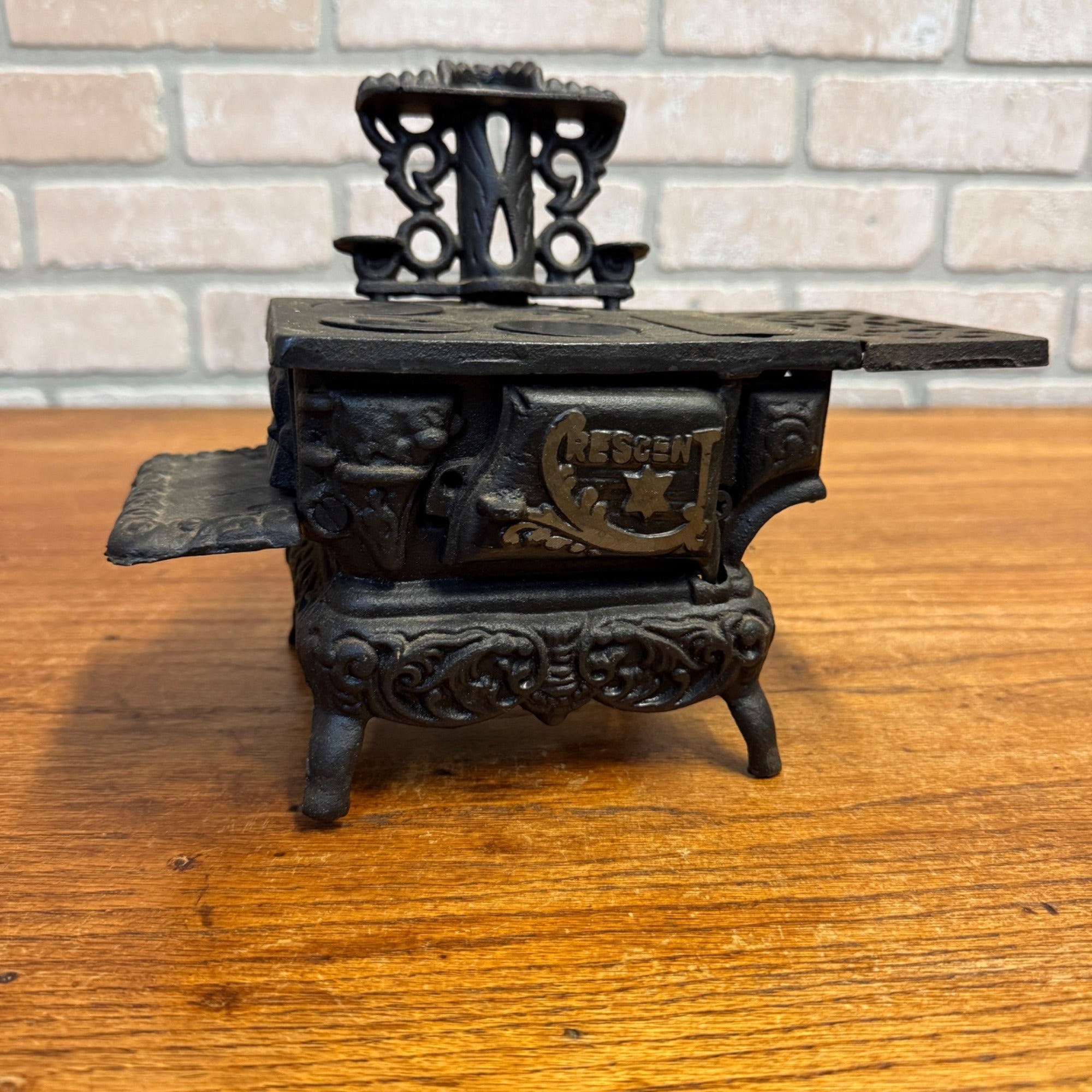 Vintage 1970s Mini Cast Iron Crescent Oven Stove Kitchen Decor Tawian
