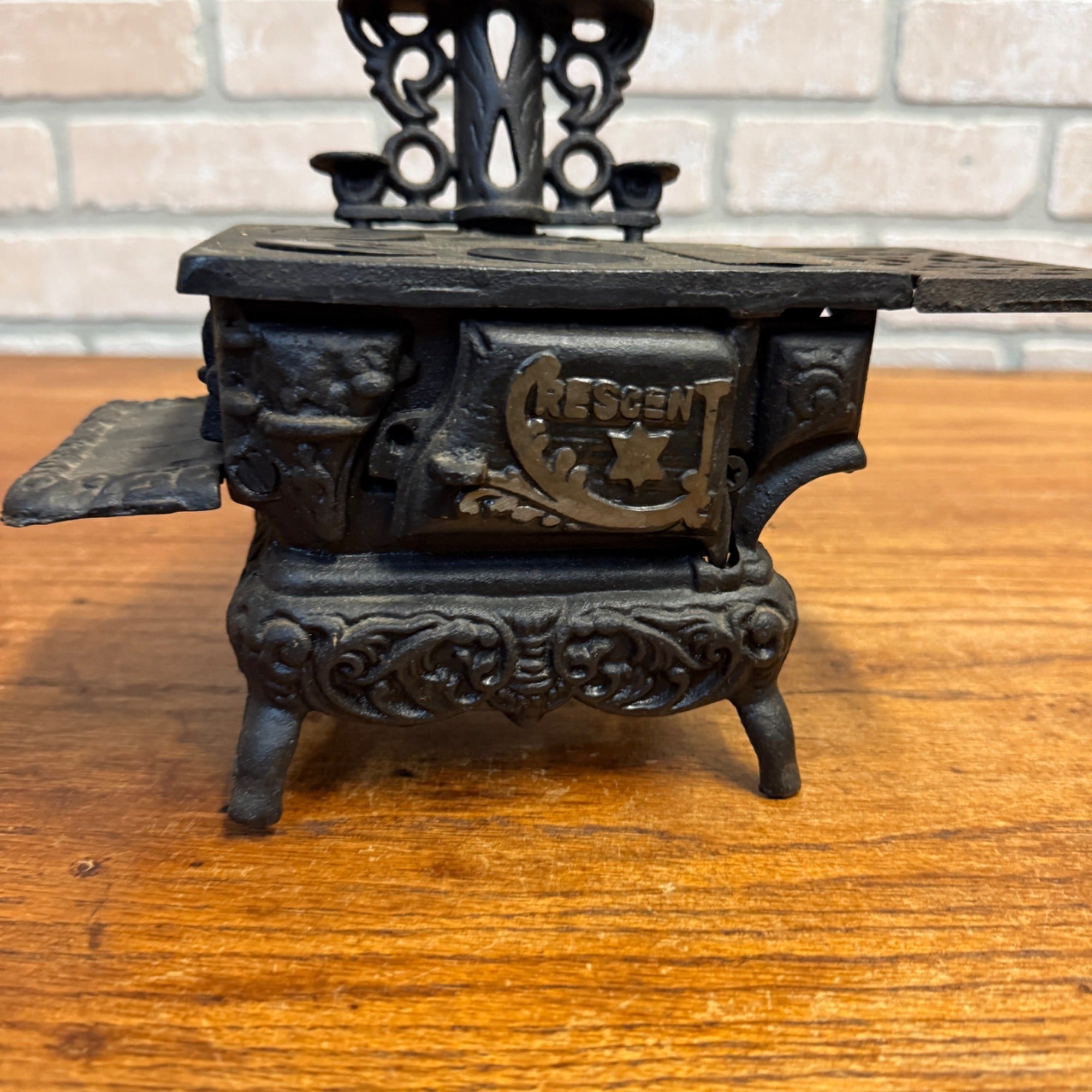 Vintage 1970s Mini Cast Iron Crescent Oven Stove Kitchen Decor Tawian