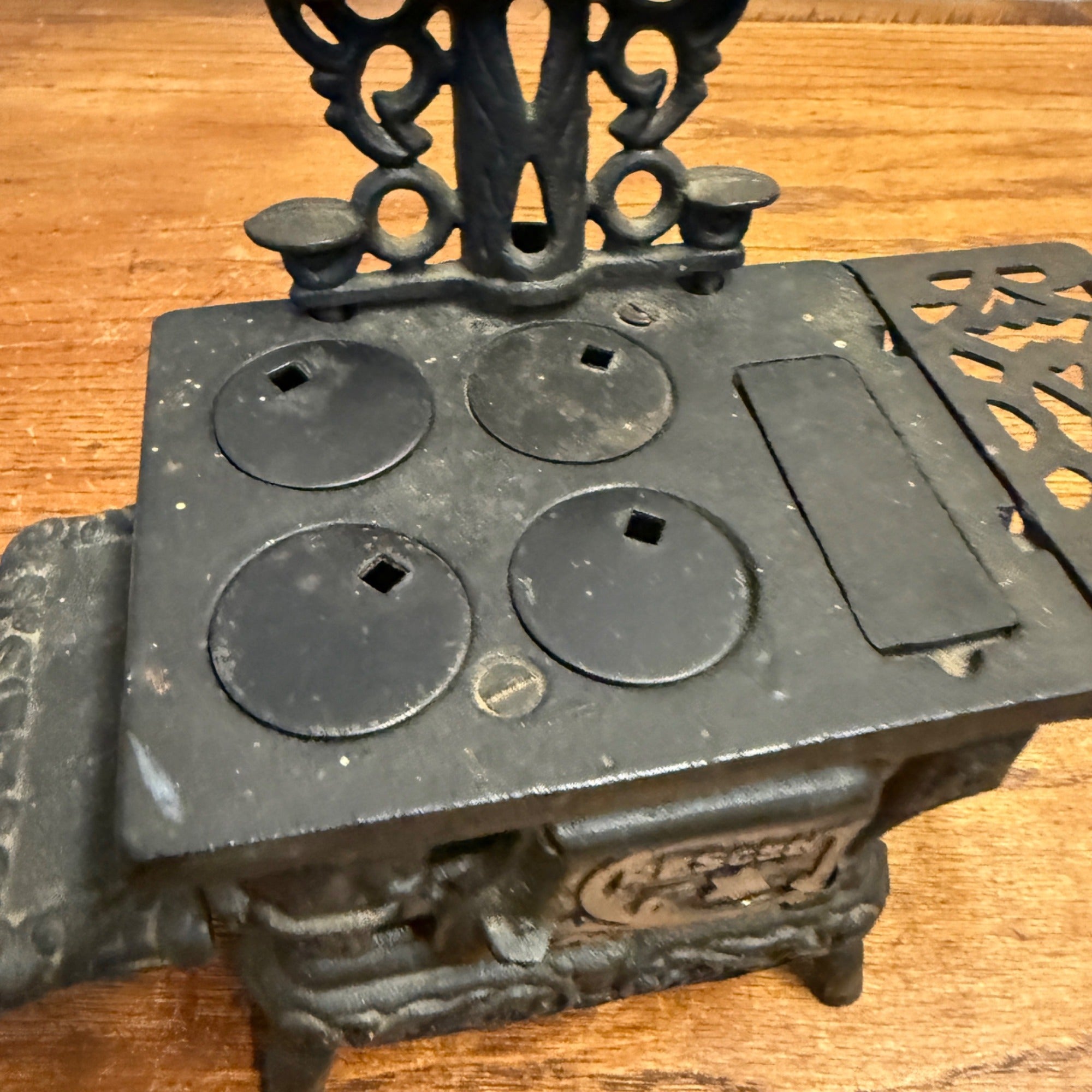 Vintage 1970s Mini Cast Iron Crescent Oven Stove Kitchen Decor Tawian