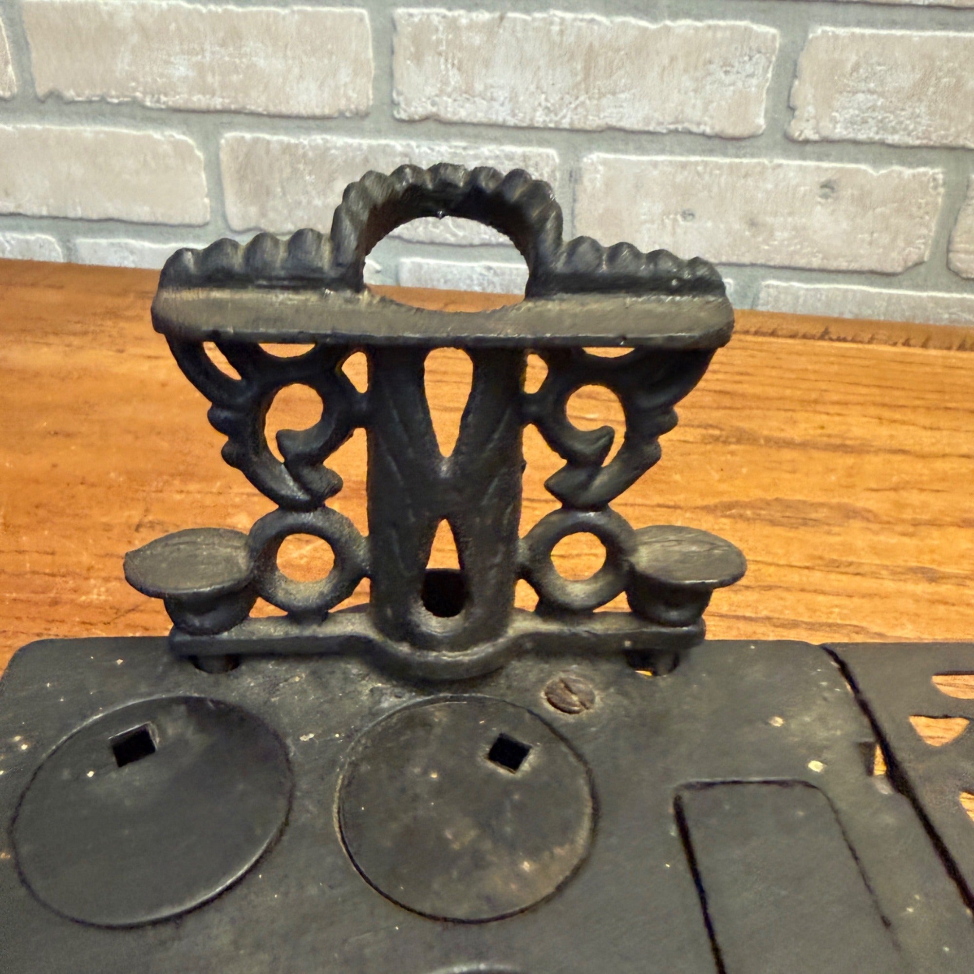 Vintage 1970s Mini Cast Iron Crescent Oven Stove Kitchen Decor Tawian