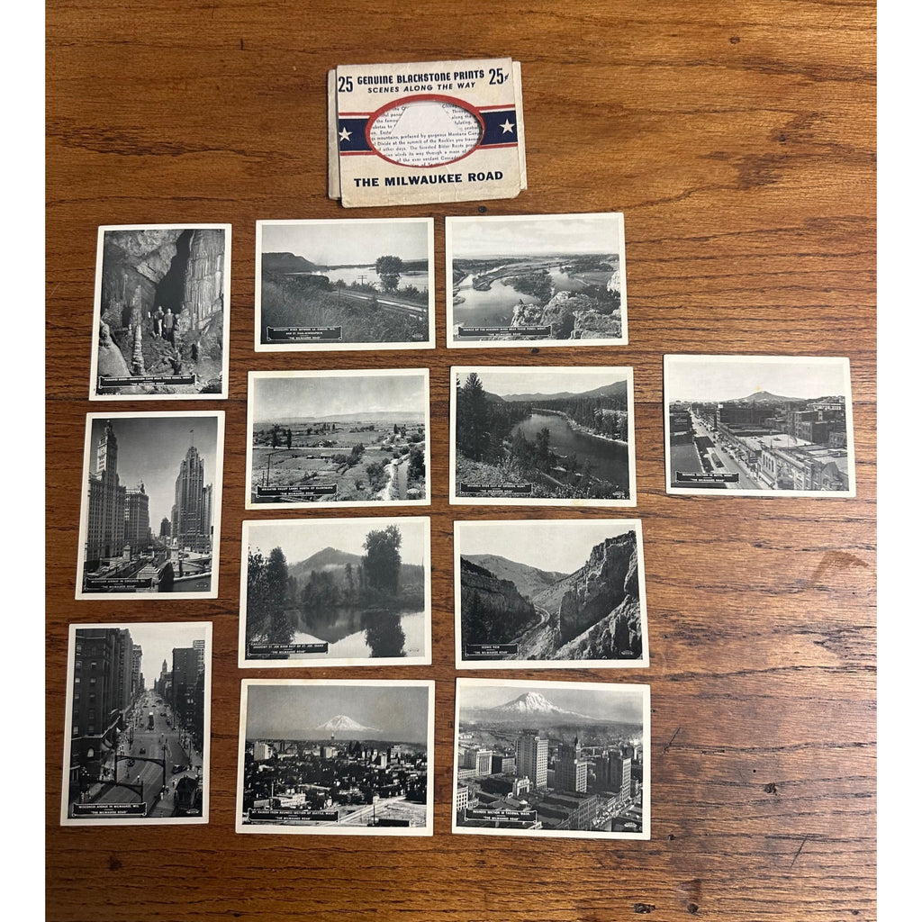Vintage 1930s Scenes Along the Milwaukee Road Railroad Miniature Photos (12)