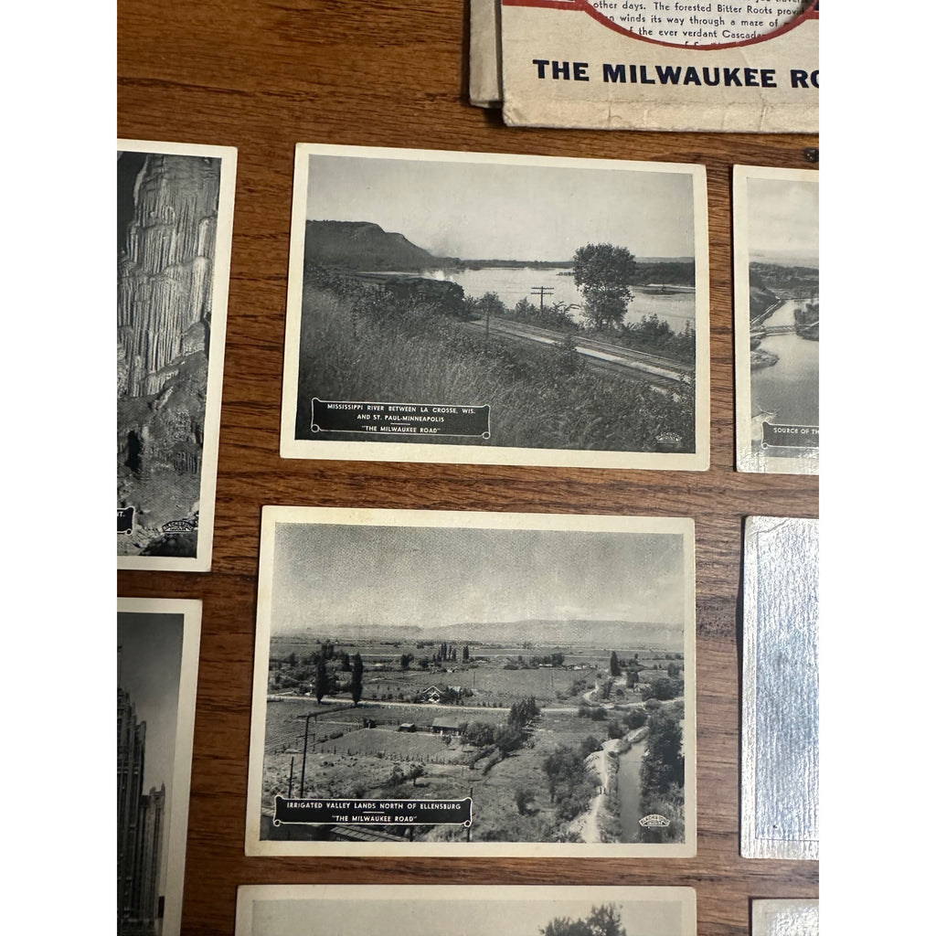 Vintage 1930s Scenes Along the Milwaukee Road Railroad Miniature Photos (12)