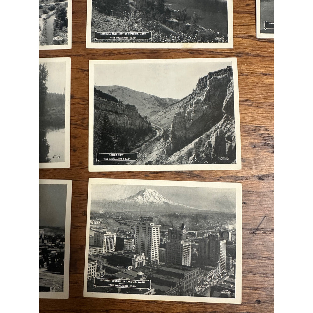 Vintage 1930s Scenes Along the Milwaukee Road Railroad Miniature Photos (12)