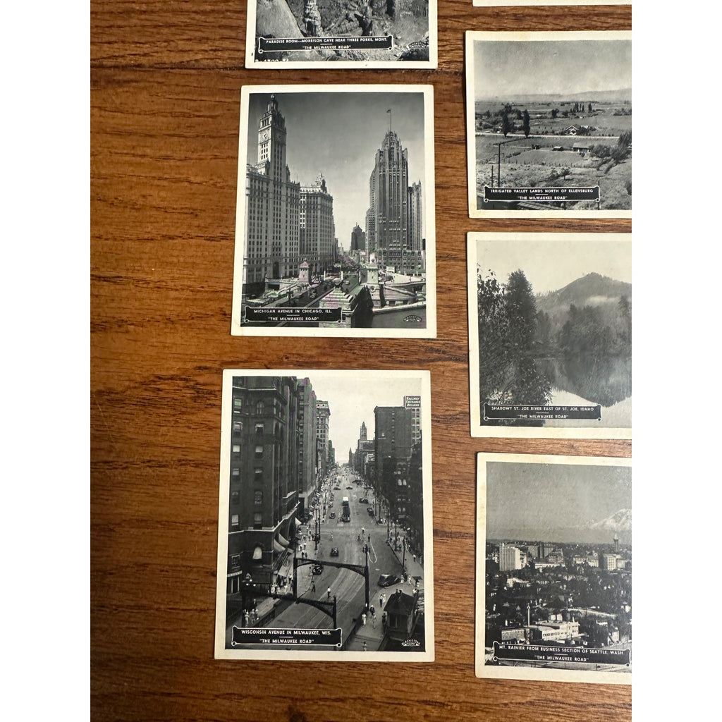 Vintage 1930s Scenes Along the Milwaukee Road Railroad Miniature Photos (12)