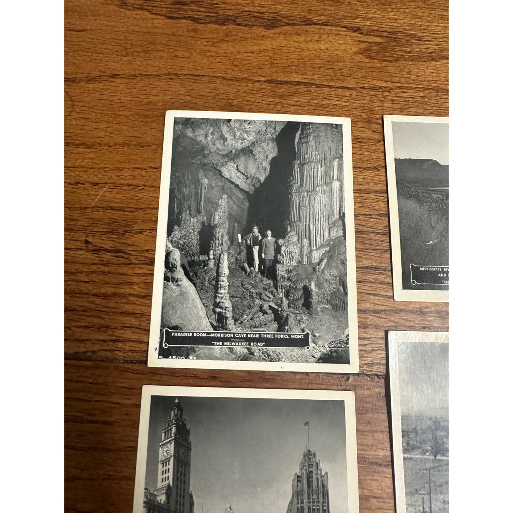 Vintage 1930s Scenes Along the Milwaukee Road Railroad Miniature Photos (12)