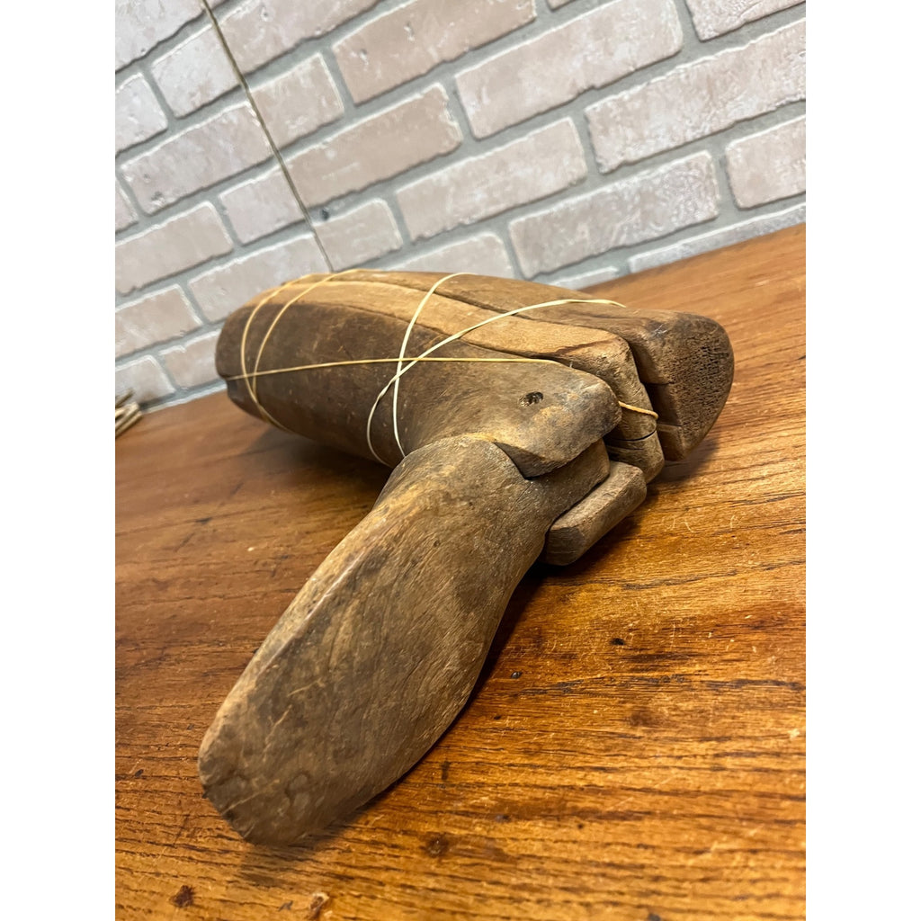Antique Primitive Wooden Boot Stretcher Mold Cobblers 4pc Unique Unusual