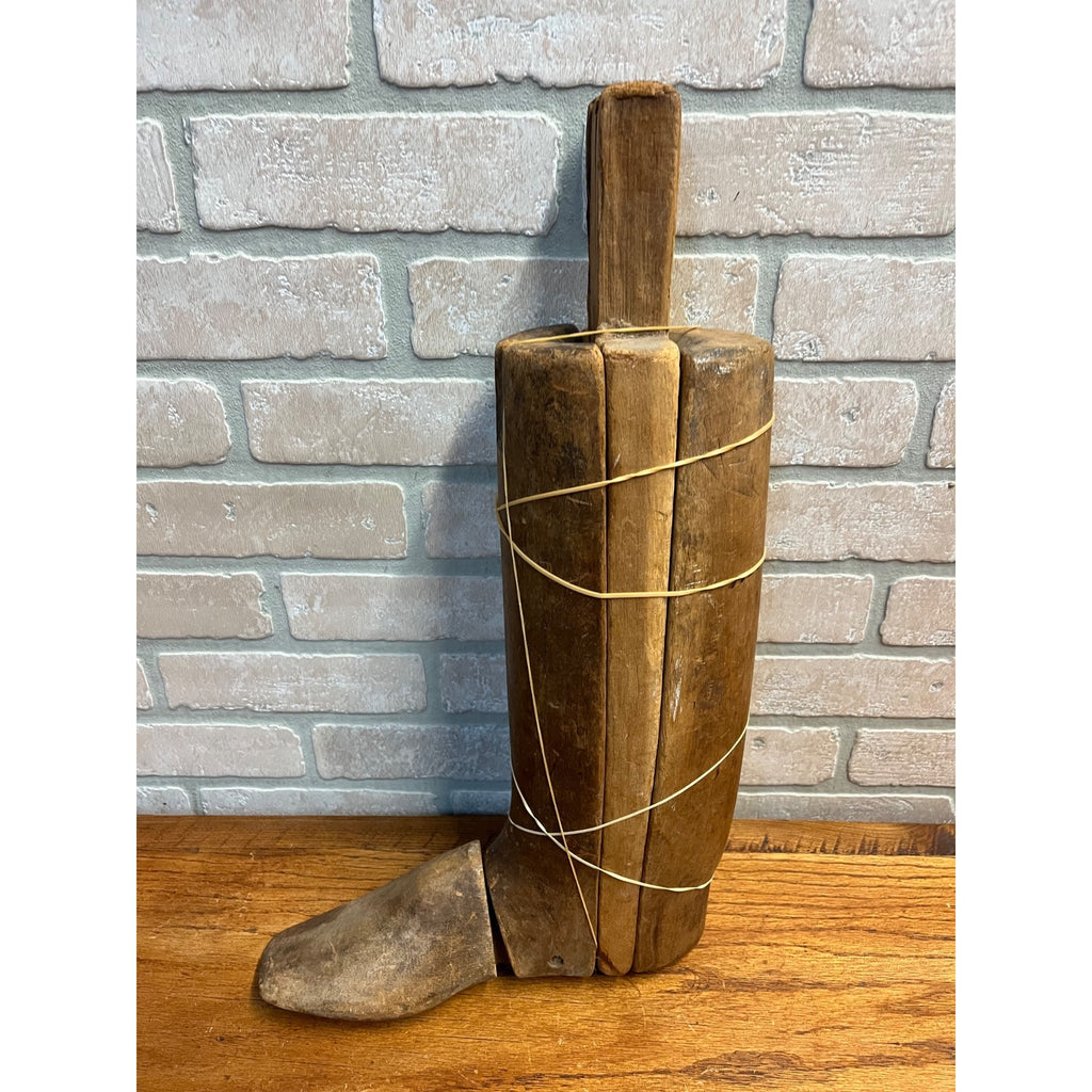 Antique Primitive Wooden Boot Stretcher Mold Cobblers 4pc Unique Unusual