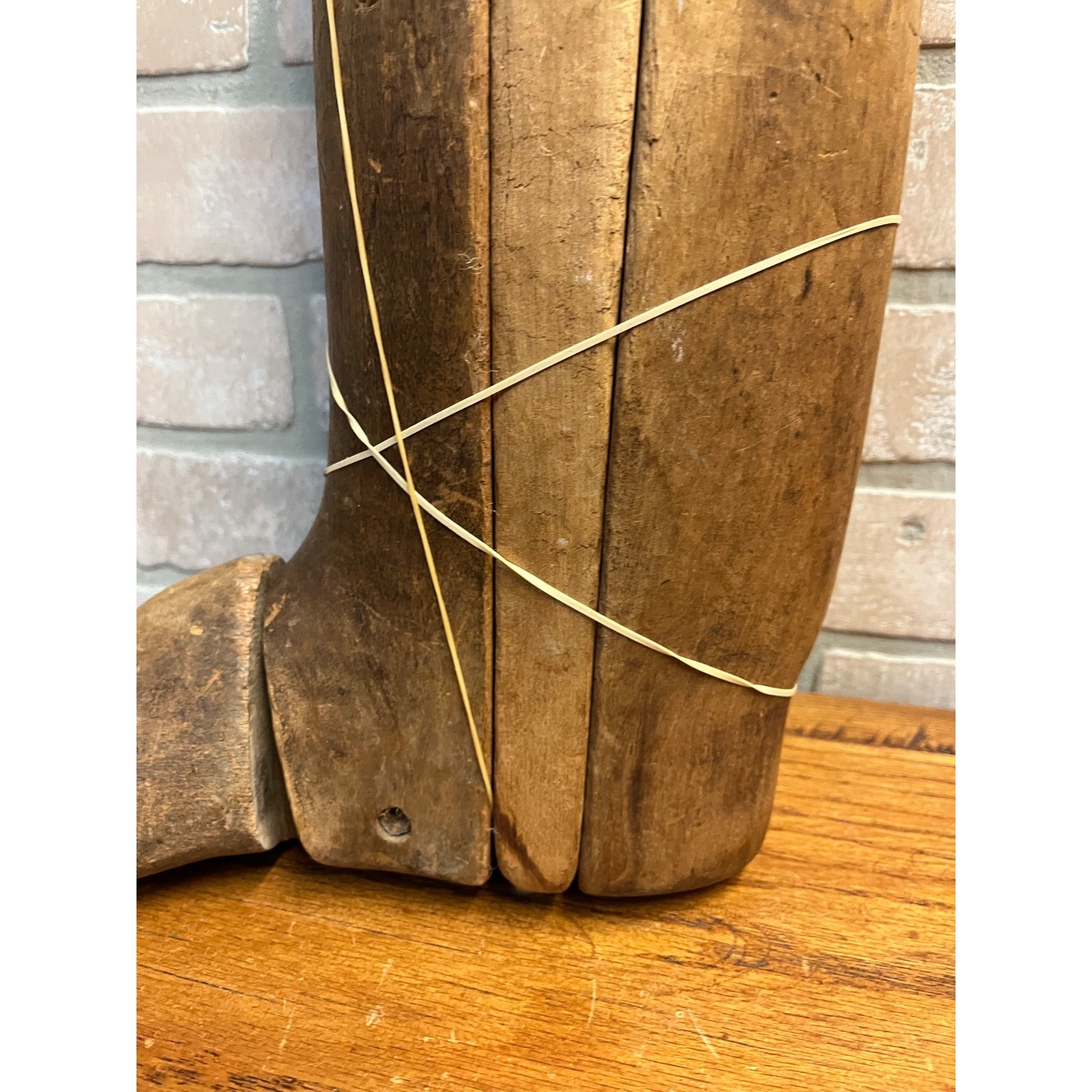 Antique Primitive Wooden Boot Stretcher Mold Cobblers 4pc Unique Unusual