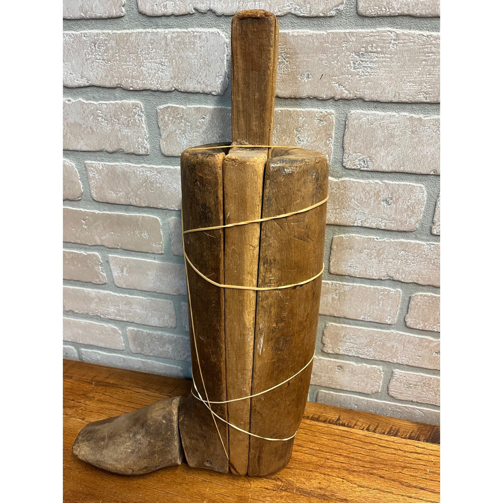 Antique Primitive Wooden Boot Stretcher Mold Cobblers 4pc Unique Unusual