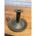 Antique Primitive Brass Candle Holder Finger Loop Farmhouse Country Colonial Decor