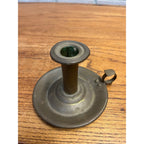 Antique Primitive Brass Candle Holder Finger Loop Farmhouse Country Colonial Decor