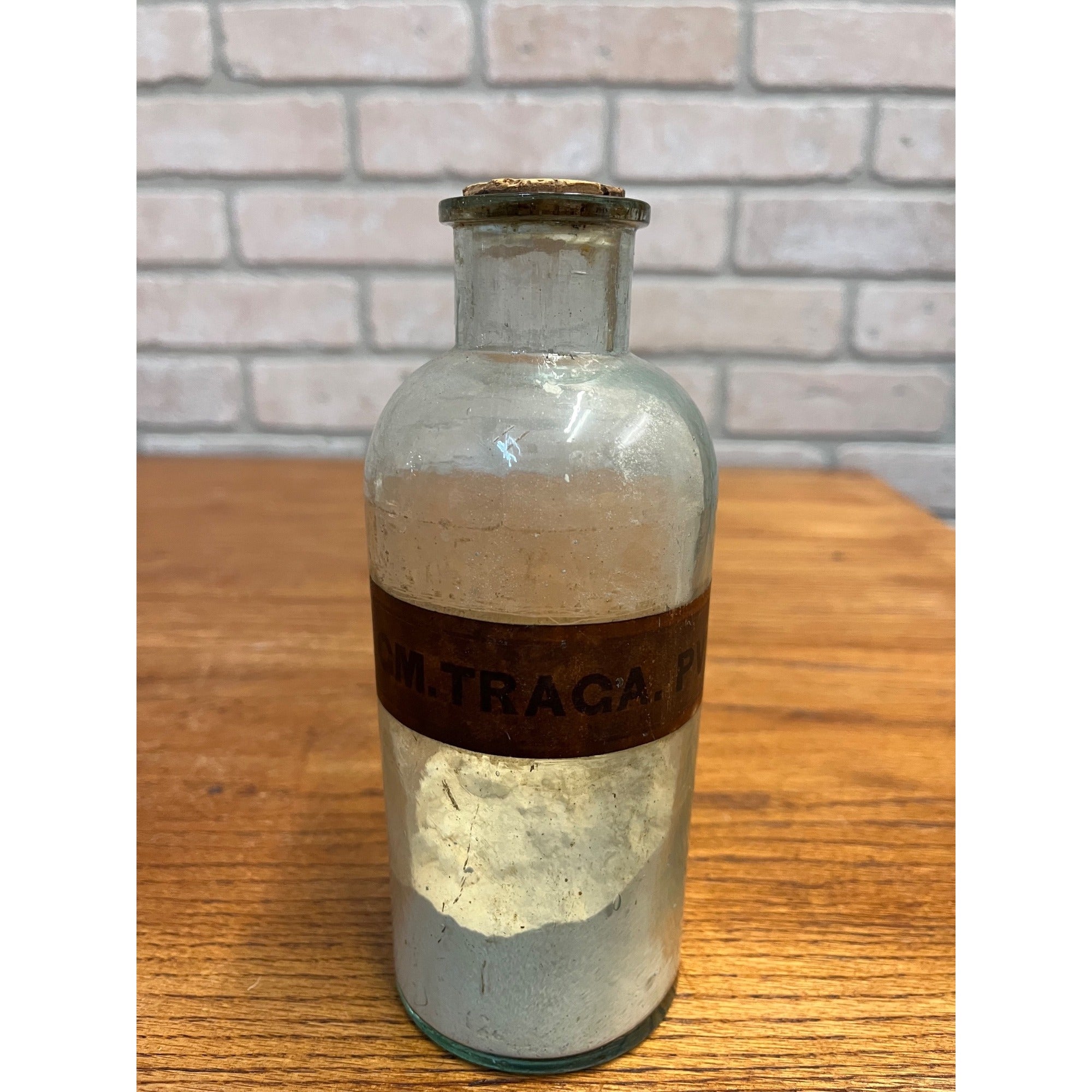 Antique CM. TRACCA. PV Apothecary Pharmacy Medicine Glass Bottle w/ Label