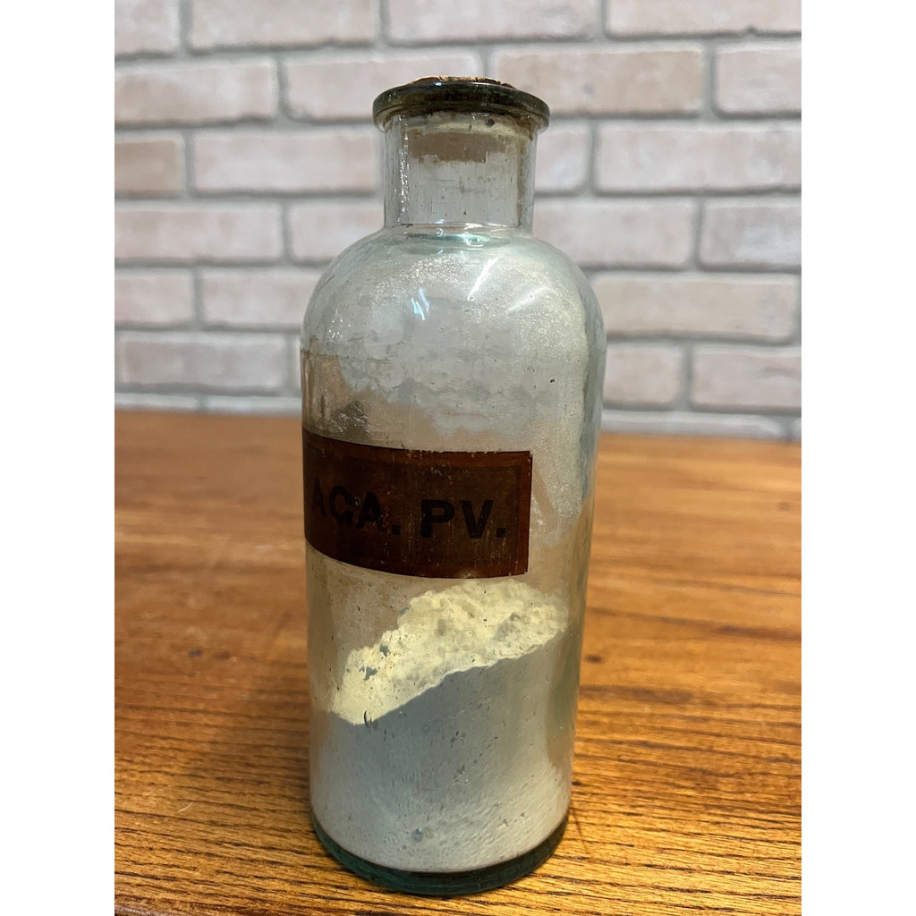 Antique CM. TRACCA. PV Apothecary Pharmacy Medicine Glass Bottle w/ Label