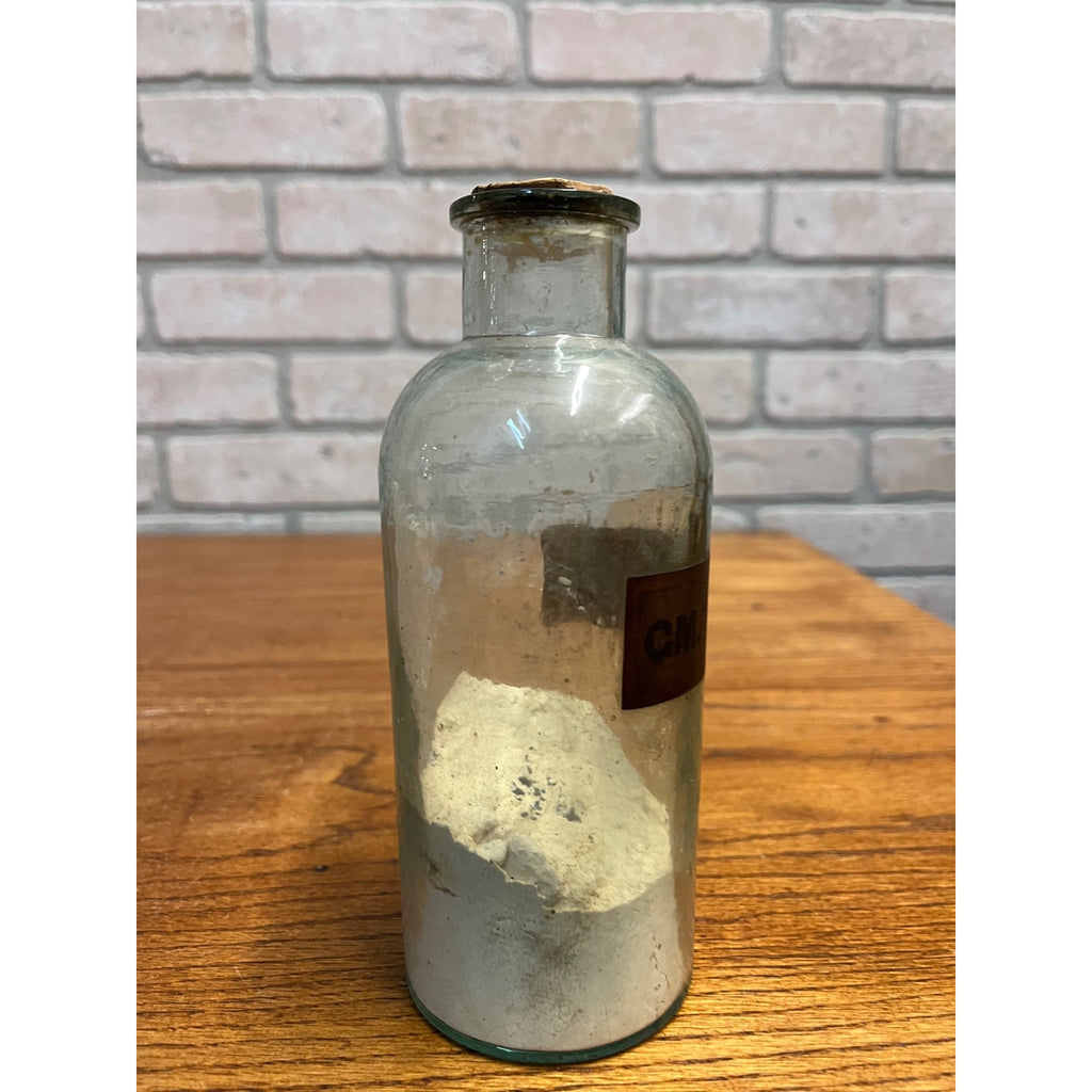 Antique CM. TRACCA. PV Apothecary Pharmacy Medicine Glass Bottle w/ Label