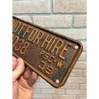 1939 Wisconsin Public Service Commission Not for Hire License Plate PSC