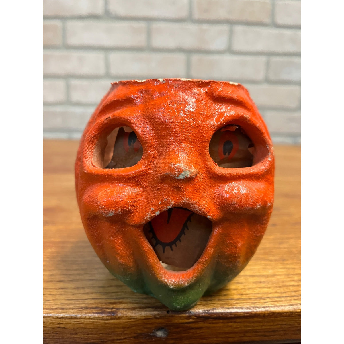 Vintage Halloween Jack o' Lantern Pulp Paper Mache JOL Choir Boy 4"