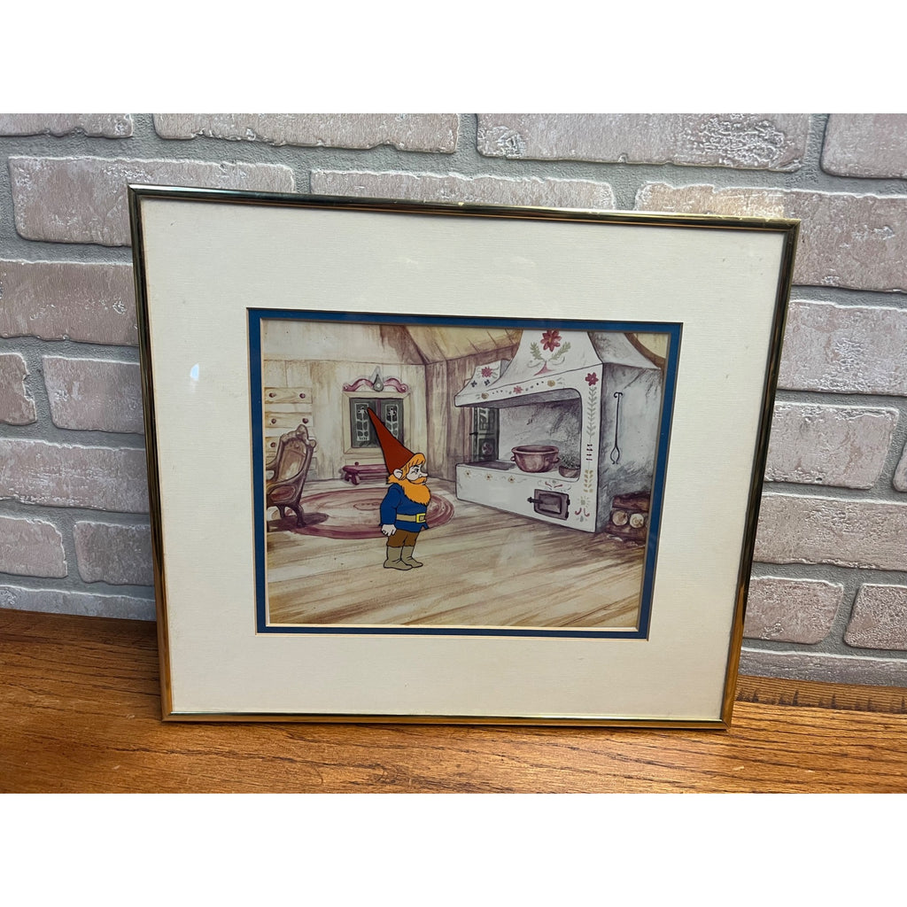Vintage 1980 Gnomes Production Animation Cel w/ Background CBS TV