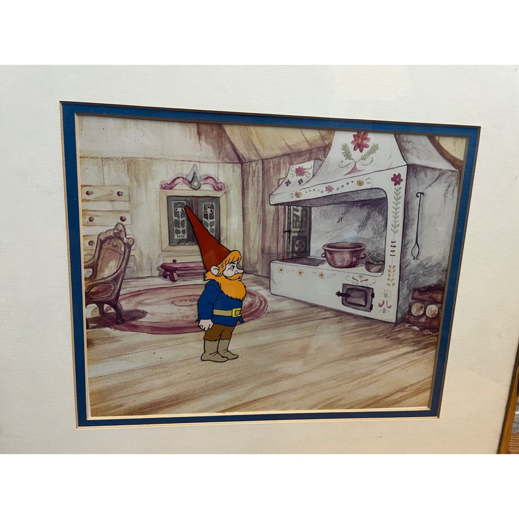 Vintage 1980 Gnomes Production Animation Cel w/ Background CBS TV