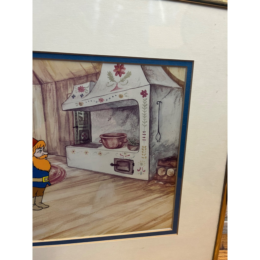 Vintage 1980 Gnomes Production Animation Cel w/ Background CBS TV