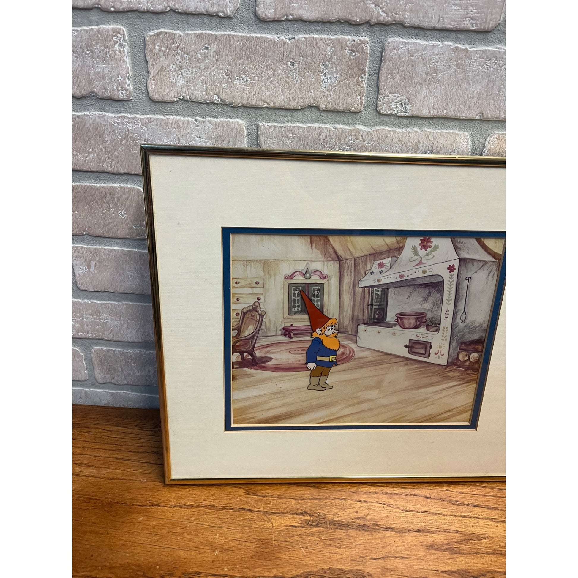 Vintage 1980 Gnomes Production Animation Cel w/ Background CBS TV