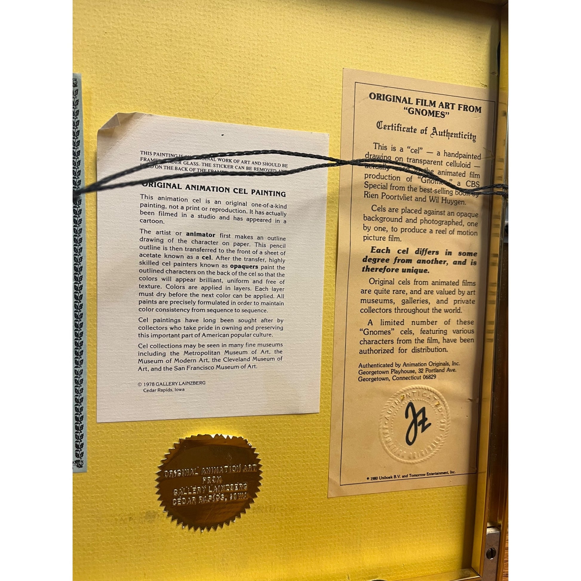 Vintage 1980 Gnomes Production Animation Cel w/ Background CBS TV