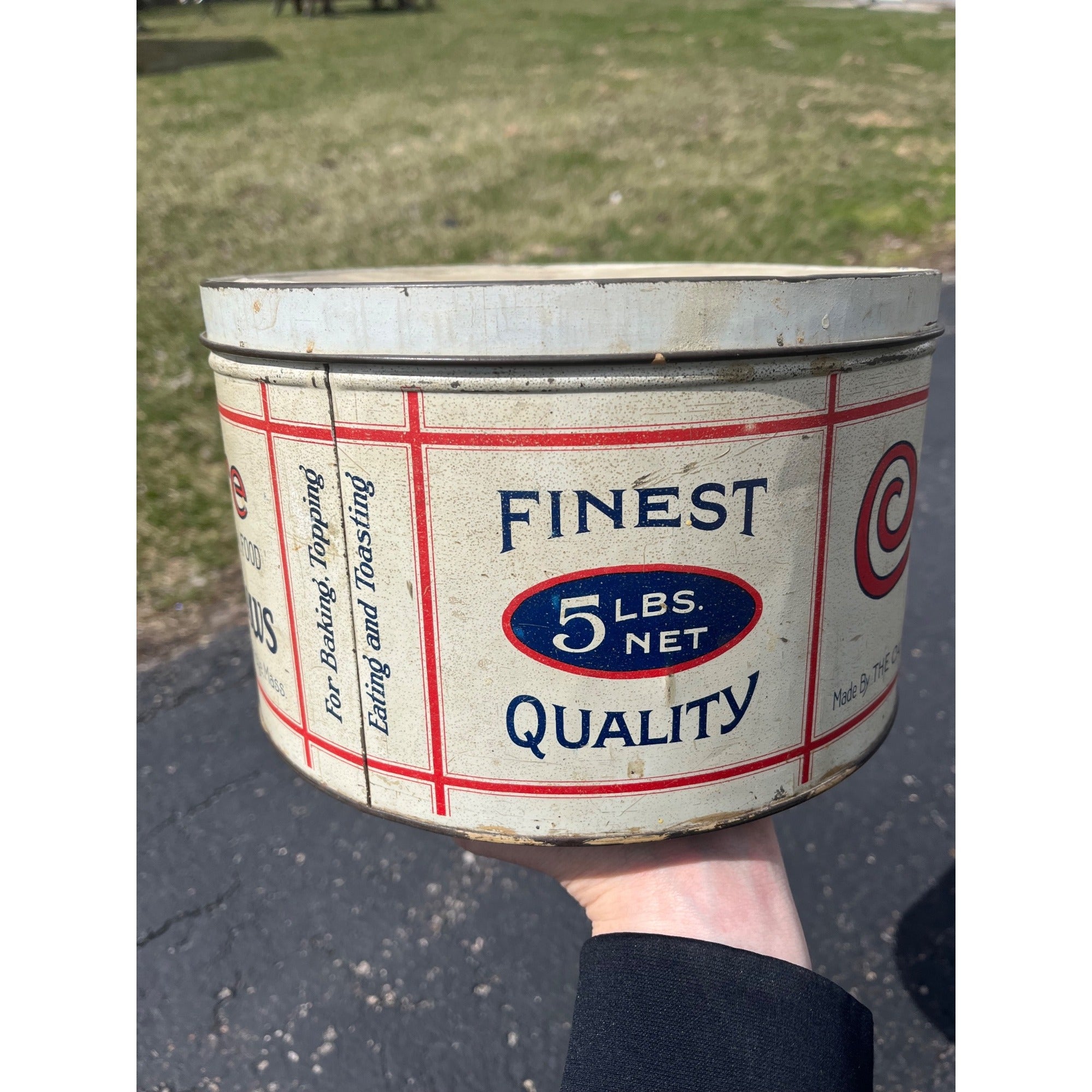 Vintage Campfire Marshmallow Advertising Tin Milwaukee Wis Can Kitchen 5lb