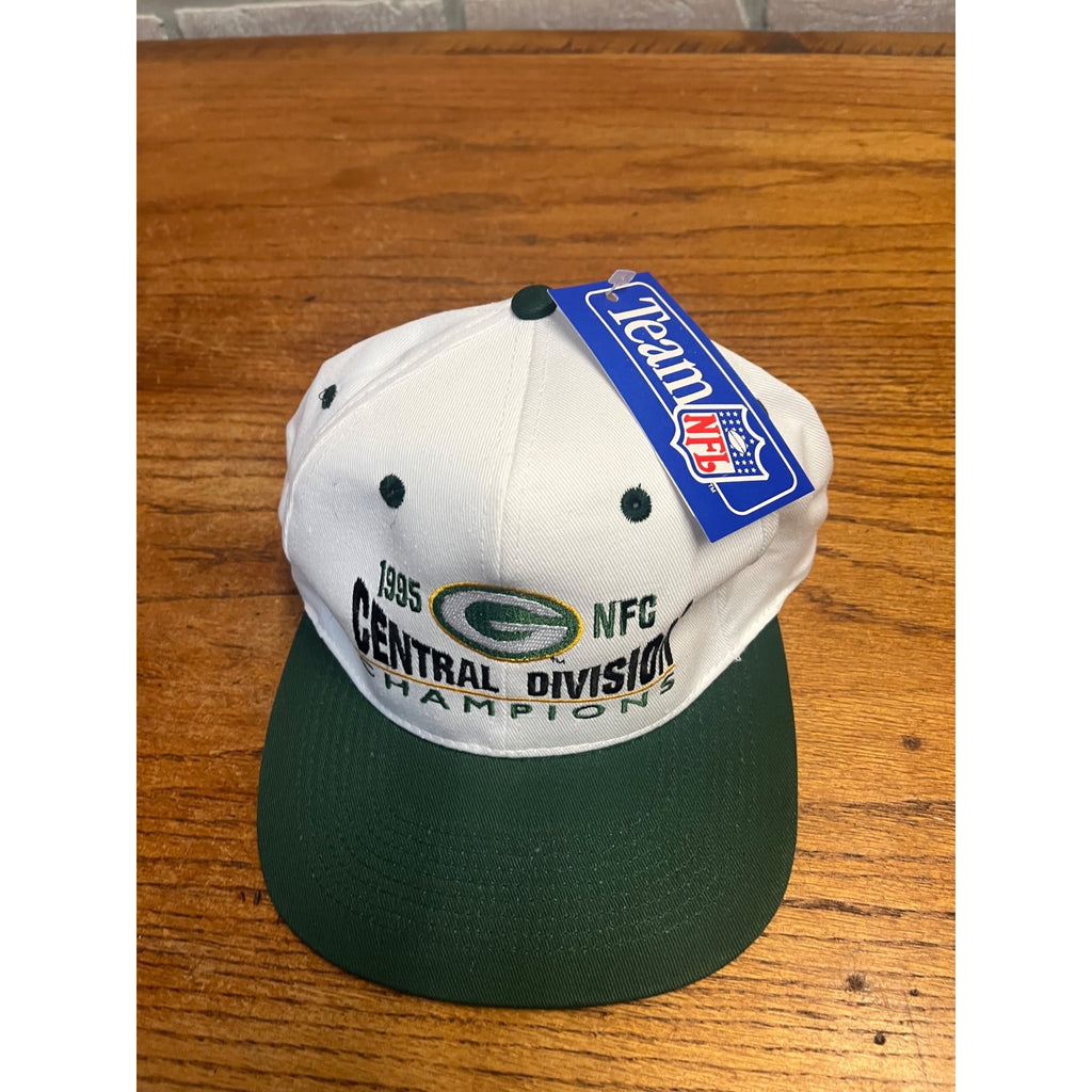 VTG 90s Green Bay Packers 1995 NFC Central Champions Logo 7 Snapback Cap Hat NWT