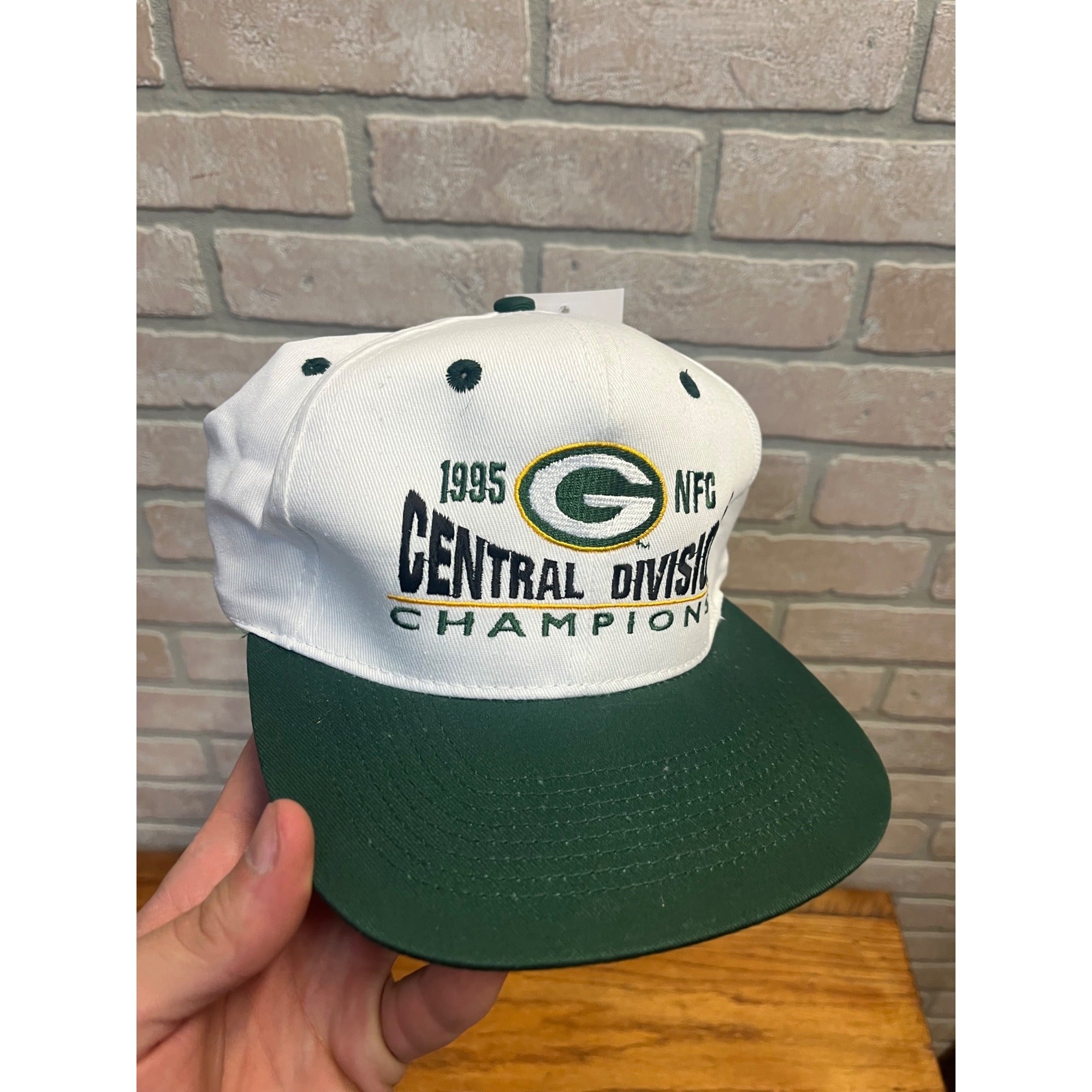 VTG 90s Green Bay Packers 1995 NFC Central Champions Logo 7 Snapback Cap Hat NWT