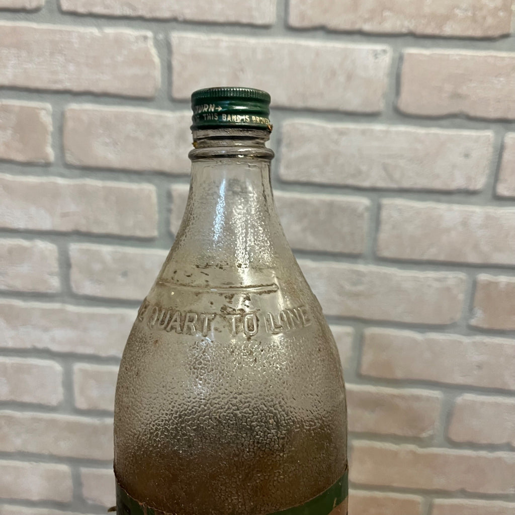 Antique Glass Motor Oil Bottle Jar Quaker State Oil City PA Paper Label Quart