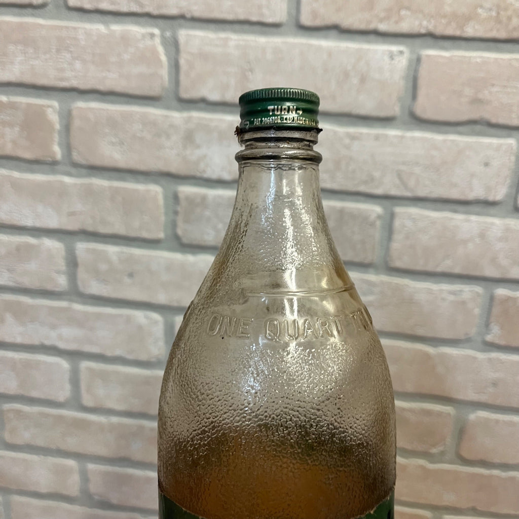 Antique Glass Motor Oil Bottle Jar Quaker State Oil City PA Paper Label Quart