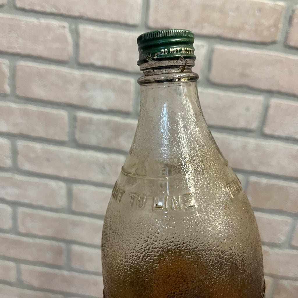 Antique Glass Motor Oil Bottle Jar Quaker State Oil City PA Paper Label Quart