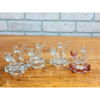 Vintage Christmas Miniature Glass Angel Candle Stick Holders Set of 4